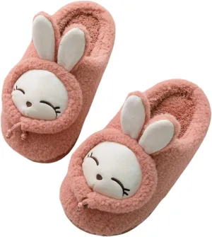 Cute Winter Rabbit Slippers for Couples, Cozy & Warm Indoor Footwear, Charming furry Slippers, Wheat ear wool & Anti-Skid PVC Sole indoor footwear