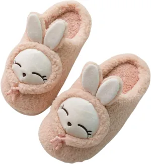 Cute Winter Rabbit Slippers for Couples, Cozy & Warm Indoor Footwear, Charming furry Slippers, Wheat ear wool & Anti-Skid PVC Sole indoor footwear