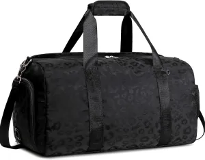Dance Bag for Girls Duffle Bag Girls Overnight Bags Sleepover Gym Gymnastics Bags with Shoe Compartment and Wet Pocket,Leopard Shape