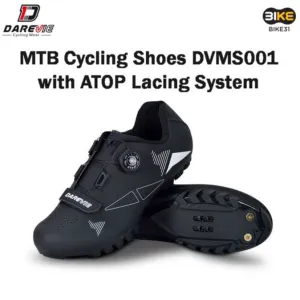 Darevie DVMS001 MTB Cycling Bicycle Bike Shoe with ATOP Lacing System / Black (Sizes 39 to 44)