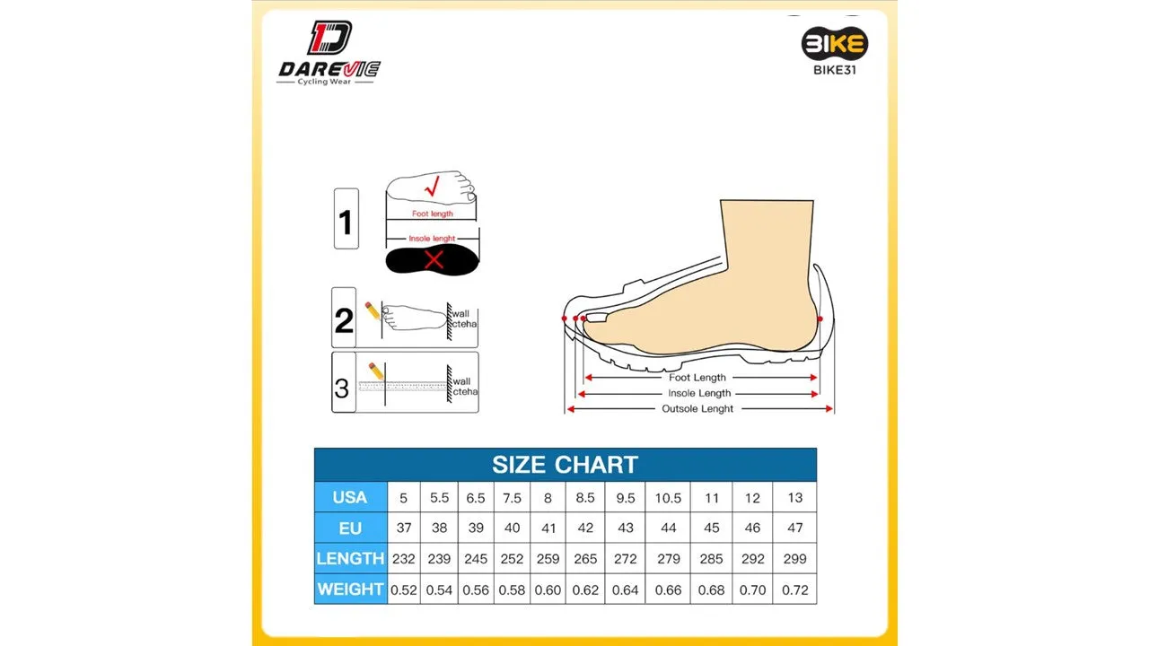 Darevie DVMS001 MTB Cycling Bicycle Bike Shoe with ATOP Lacing System / Black (Sizes 39 to 44)