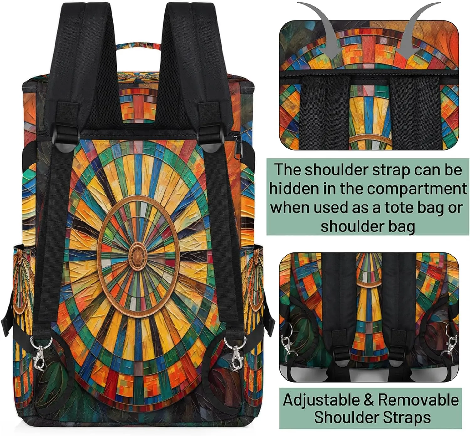 Darts Board Sports Gym Bags for Men Women Sports Backpack with Shoe Compartment 3-in-1 Tactical Duffle Bag for Overnight Weekender Travel
