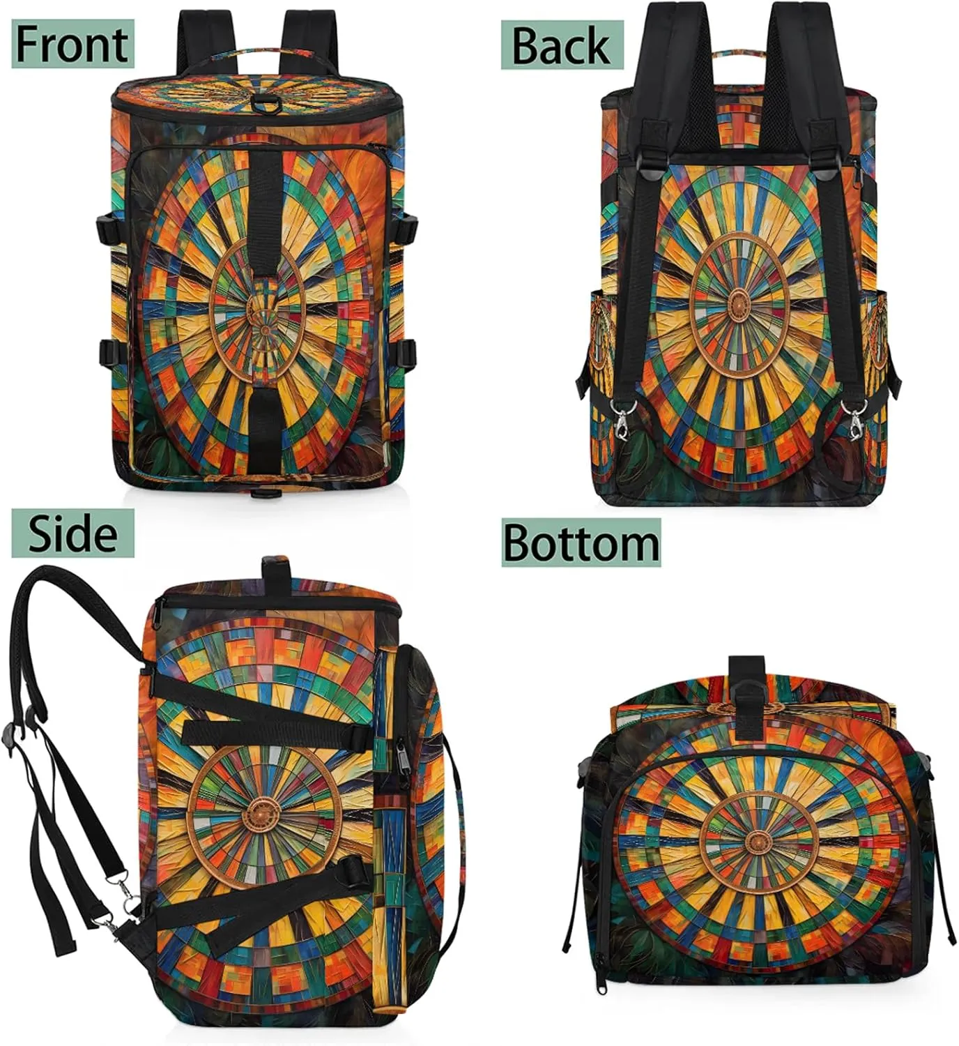 Darts Board Sports Gym Bags for Men Women Sports Backpack with Shoe Compartment 3-in-1 Tactical Duffle Bag for Overnight Weekender Travel