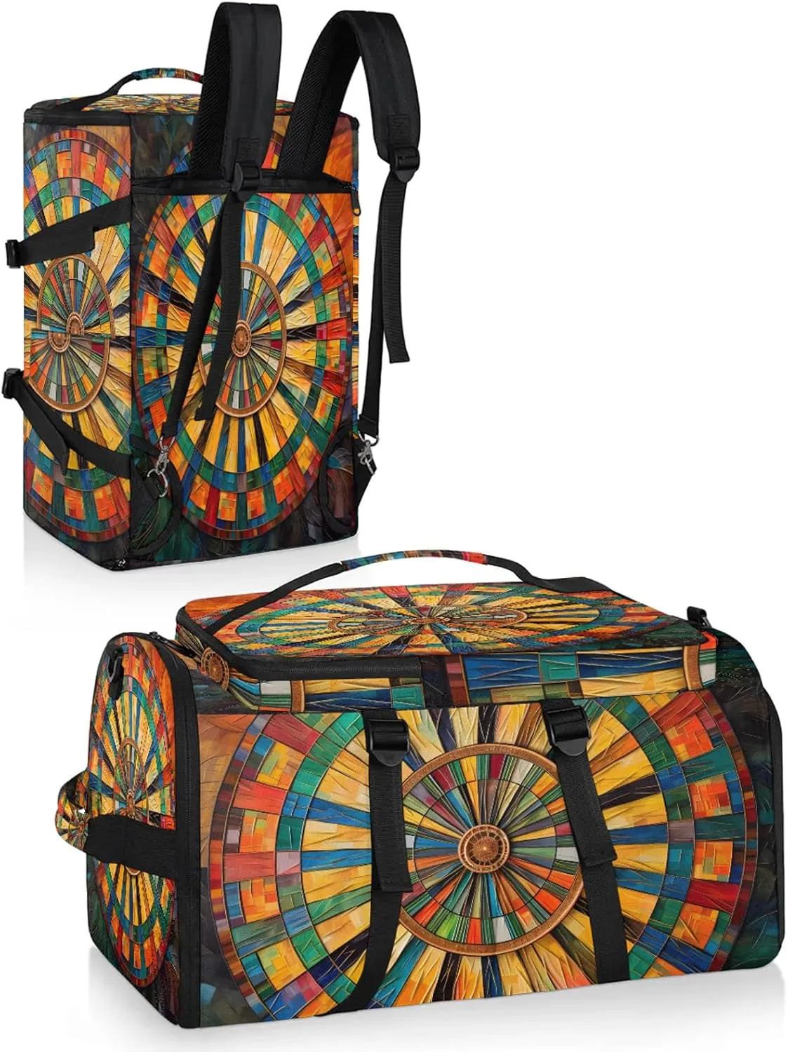 Darts Board Sports Gym Bags for Men Women Sports Backpack with Shoe Compartment 3-in-1 Tactical Duffle Bag for Overnight Weekender Travel