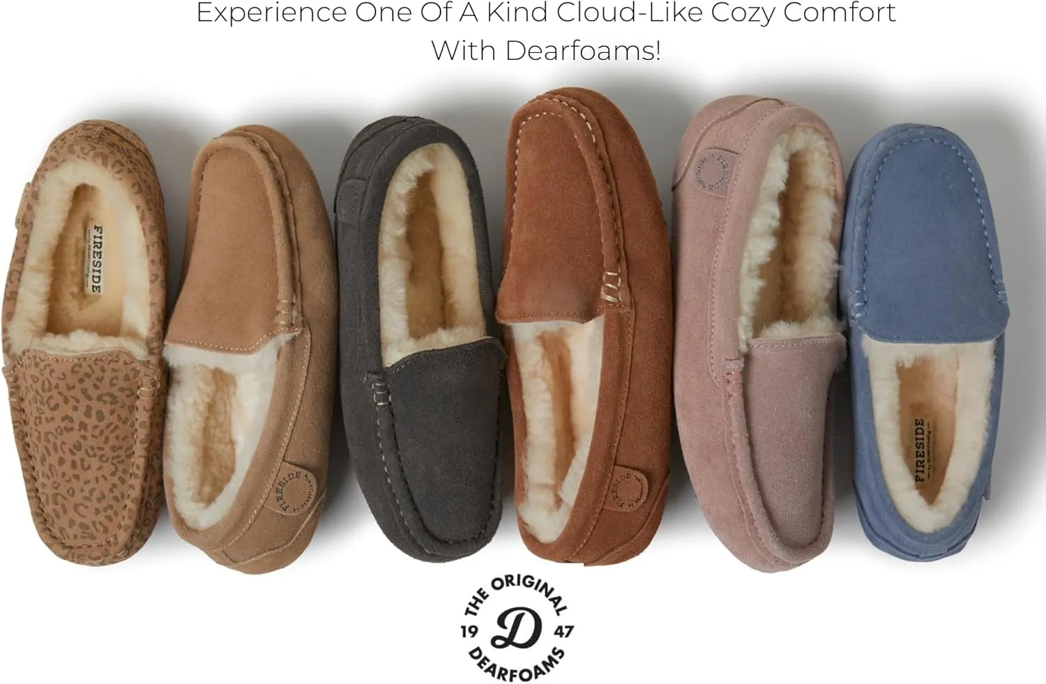 Dearfoams Women's Moccasin Slipper - Fireside Mel Indoor House Shoe with Genuine Shearling and Cozy Memeory Foam