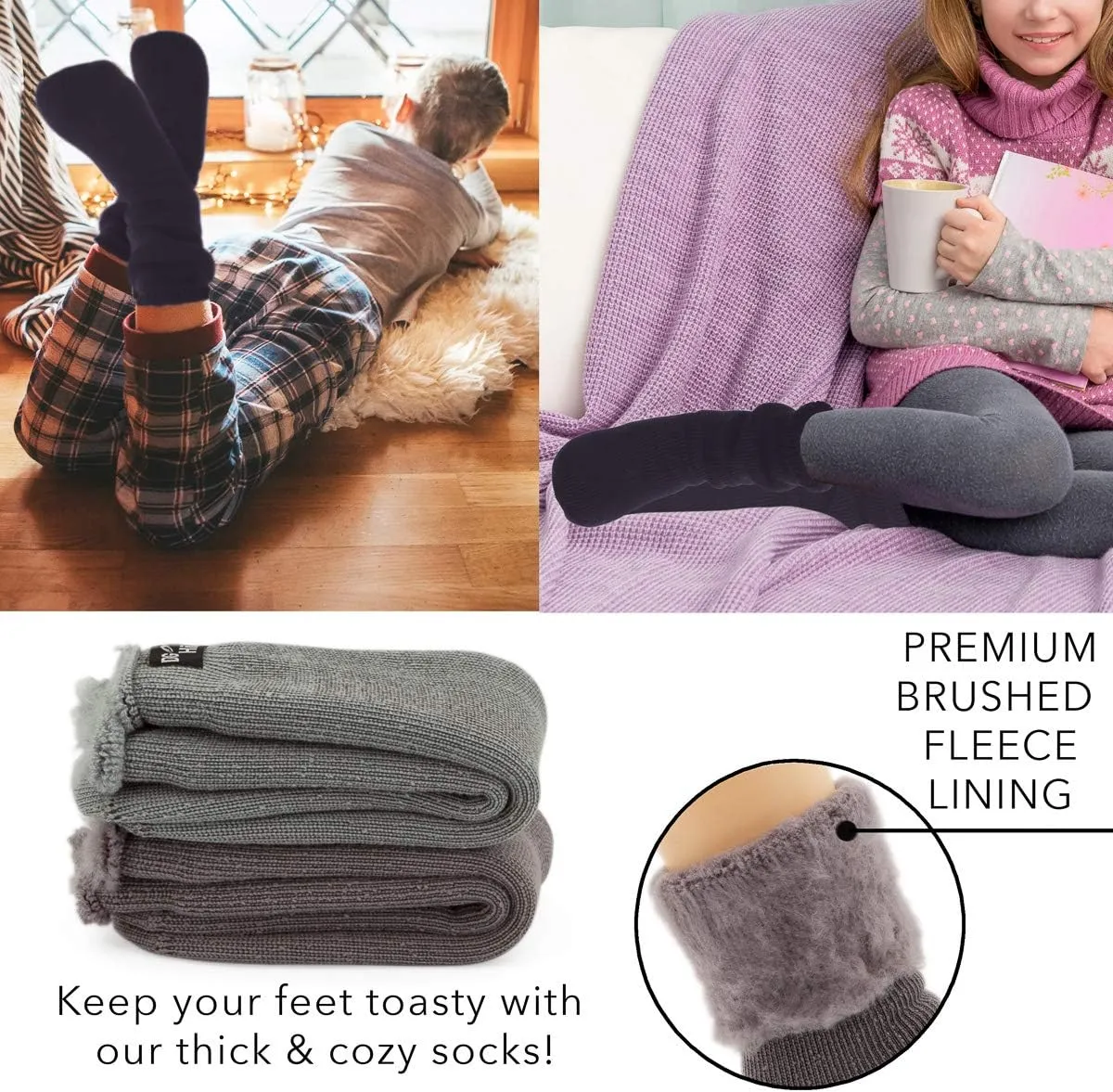DG Hill Winter Thermal Socks - Warm Socks for Men Women Cold Weather Insulated Sock - Heated Socks Thick Snow Sock