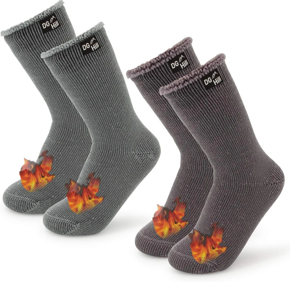 DG Hill Winter Thermal Socks - Warm Socks for Men Women Cold Weather Insulated Sock - Heated Socks Thick Snow Sock