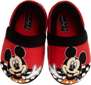 Disney Boys’ Mickey Mouse Slippers – Cozy Plush Fuzzy Slippers: Non-Slip, Non-Skid Slippers for Boys (Toddler/Little Kid)