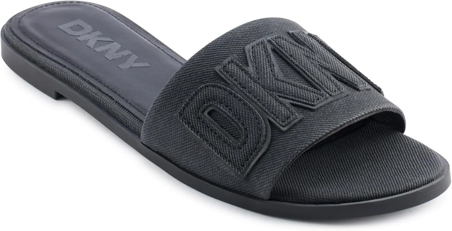 DKNY Women's Willow Flat Slide Sandal with Logo