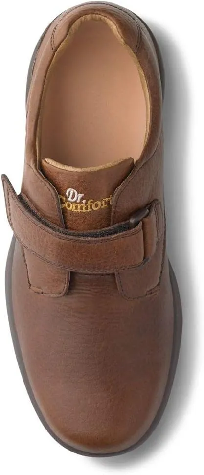 Dr. Comfort William Black Diabetic Shoes for Men-Easy Off with Removable Shoe Insole-Everyday Office Wear Shoes