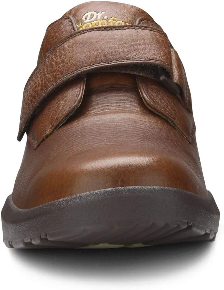 Dr. Comfort William Black Diabetic Shoes for Men-Easy Off with Removable Shoe Insole-Everyday Office Wear Shoes