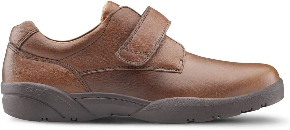 Dr. Comfort William Black Diabetic Shoes for Men-Easy Off with Removable Shoe Insole-Everyday Office Wear Shoes