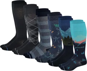 Dr. Motion Men 6 pairs pack everyday compression knee high socks
