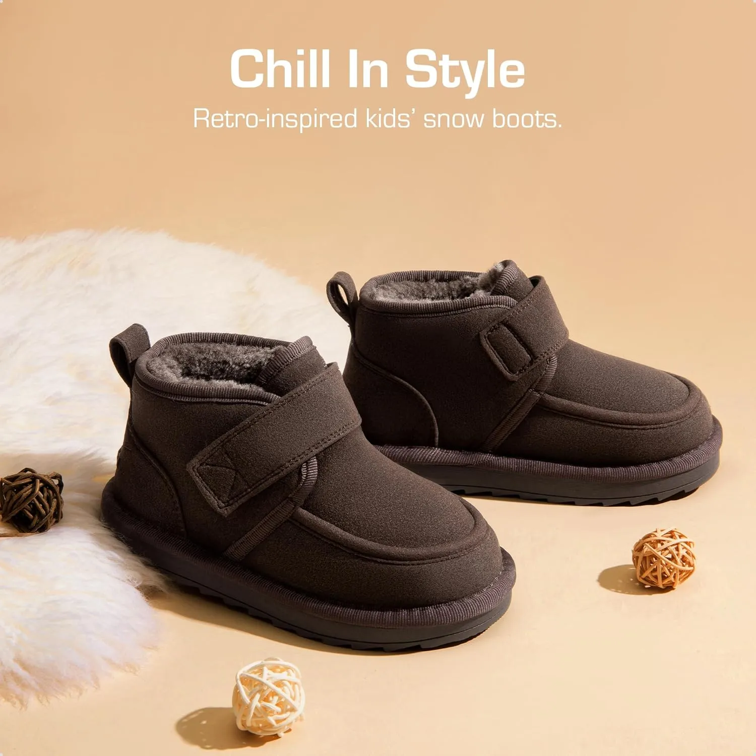 DREAM PAIRS Boys Boots Kids Girls Winter Warm Faux Fur Walking Ankle Boots FuzzyGo Kid's Cozy Tap for Toddler/Little Kid