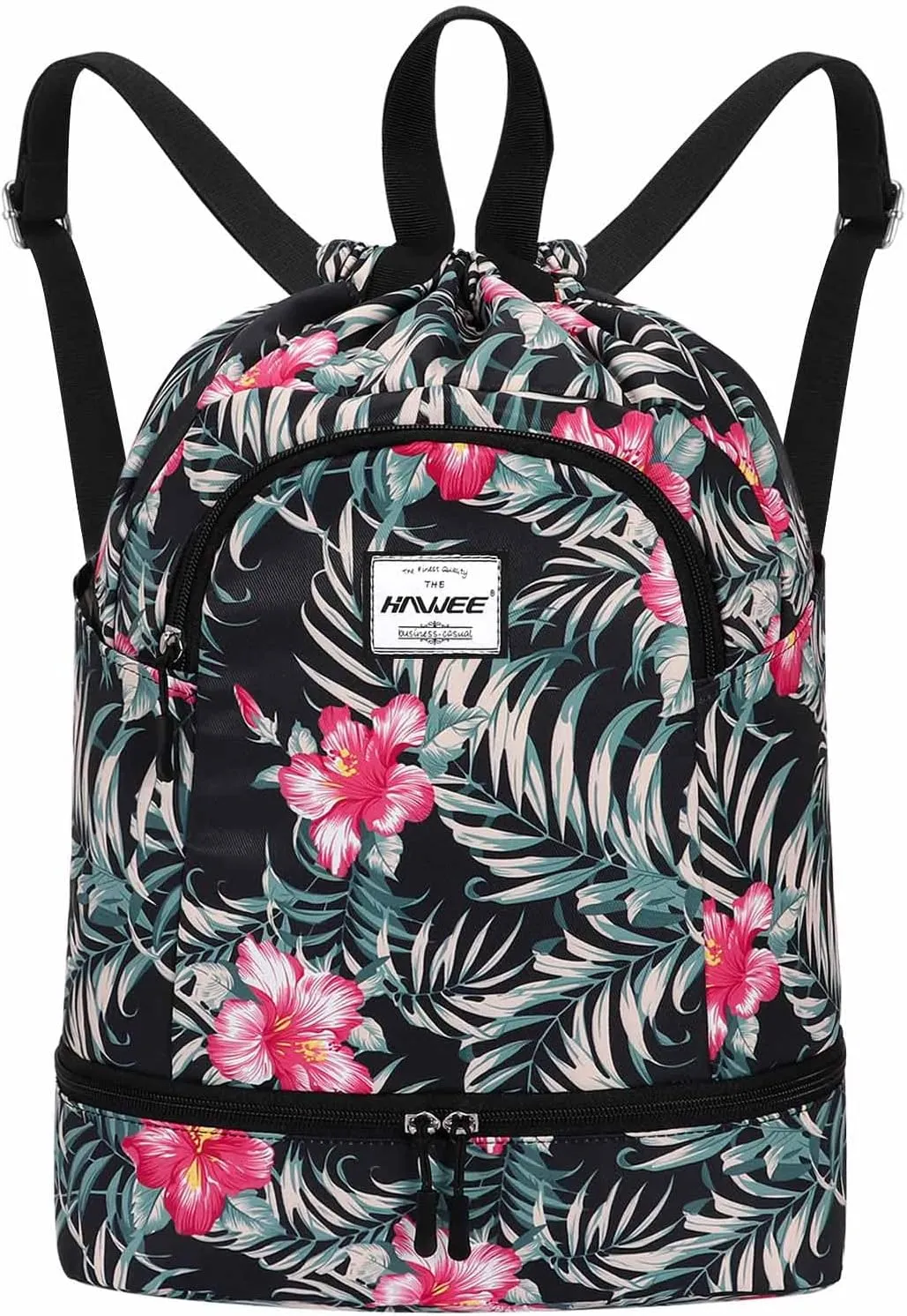 Dry Wet Drawstring Backpack with Shoe Compartment for Women Adjustable Gym Bag