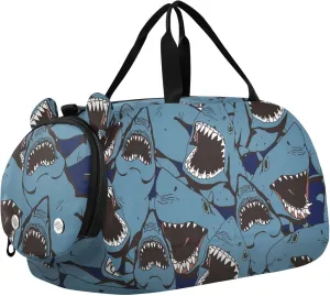 Duffel Bags for Boys Girls Angry Blue Shark Dance Bag Small Gym Bags for Kids Teens