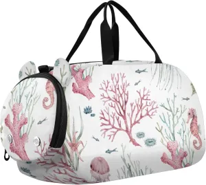 Duffel Bags for Boys Girls Corals Jellyfish and Marine Life Dance Bag Small Gym Bags for Kids Teens