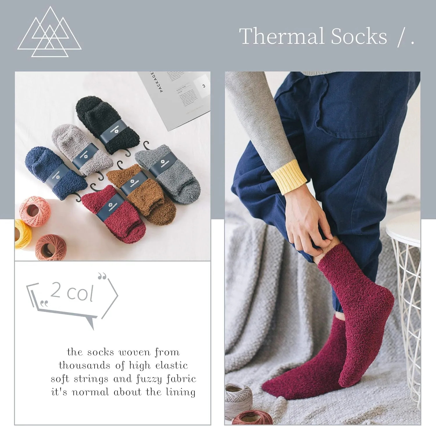 DYW Mens Fuzzy Slipper Socks Super Soft Cozy Fluffy Winter Warm Sleeping Socks