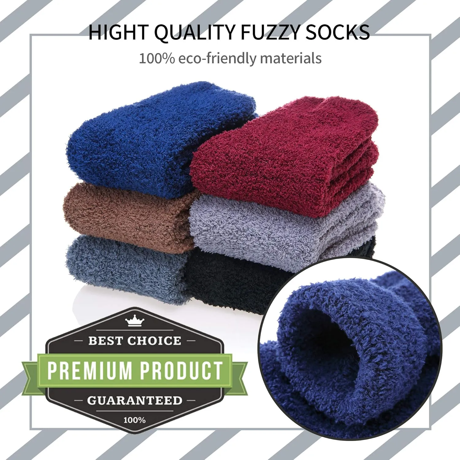 DYW Mens Fuzzy Slipper Socks Super Soft Cozy Fluffy Winter Warm Sleeping Socks