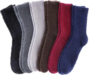 DYW Mens Fuzzy Slipper Socks Super Soft Cozy Fluffy Winter Warm Sleeping Socks