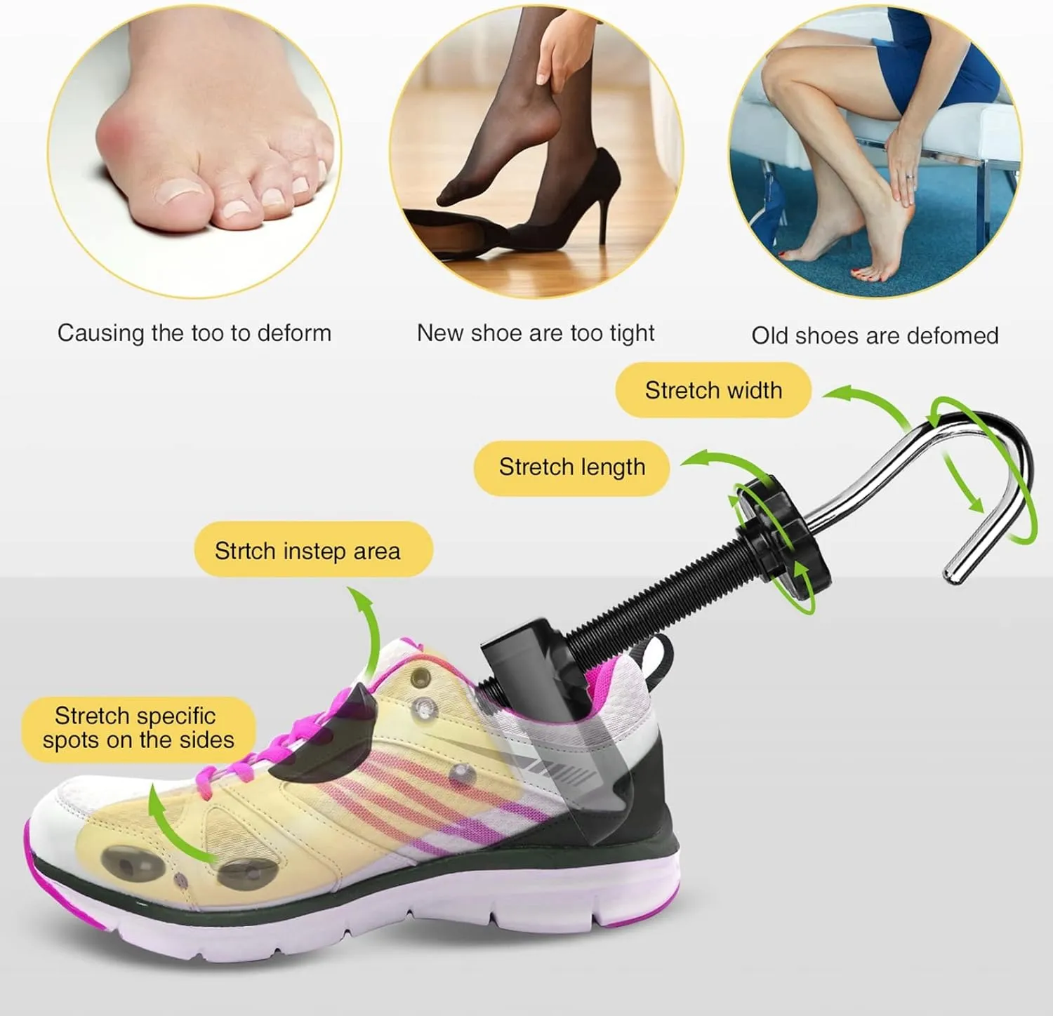 eachway Shoe Stretcher Shoe Trees,Adjustable Length & Width for Men and Women(for Men's Size Us 10-13.5)