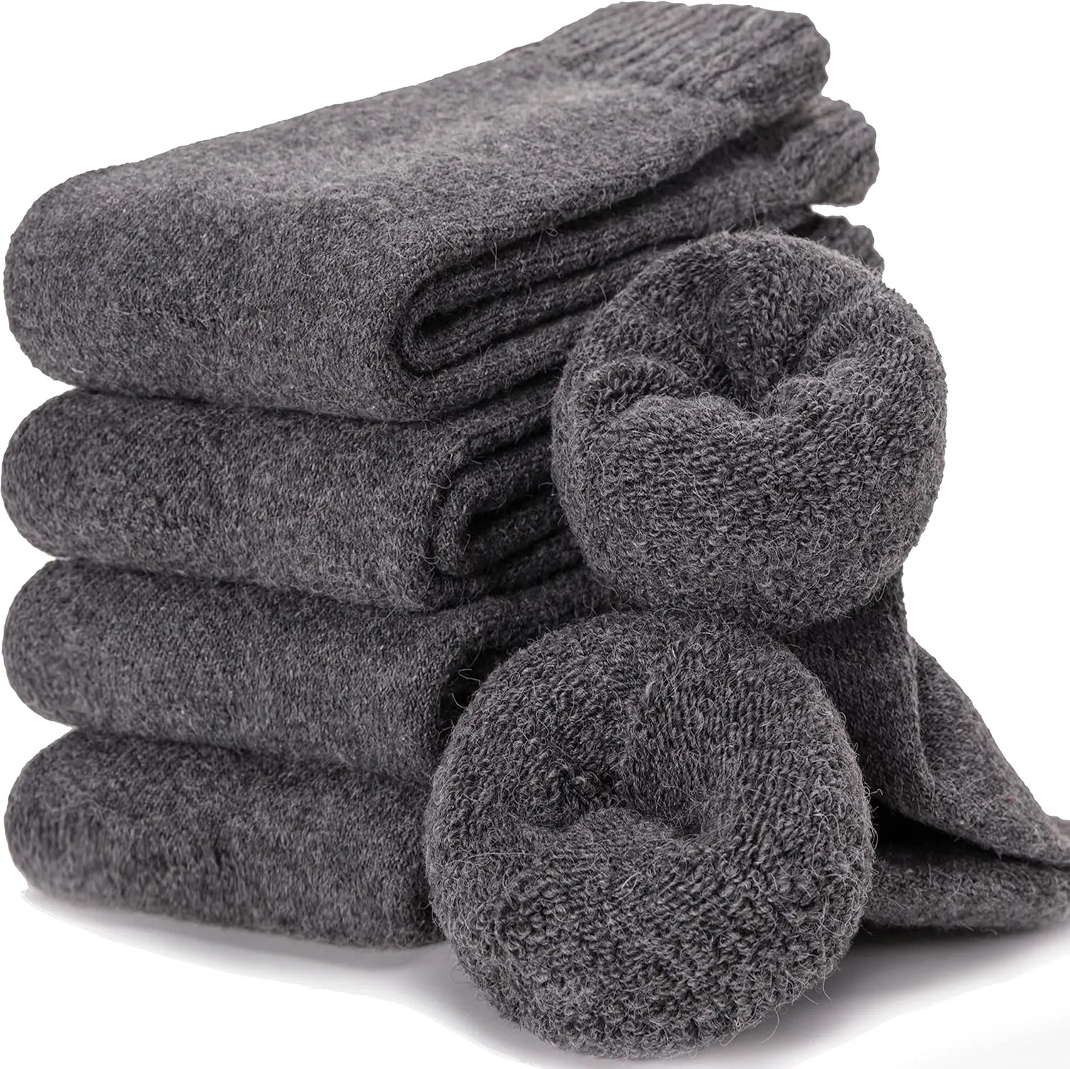 EBMORE Men Merino Wool Socks Super Thick Thermal Hiking Winter Warm Boot Heavy Soft Cozy Socks for Cold Weather
