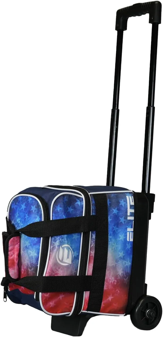 ELITE Basic Single Roller Bowling Ball Bag | Multiple Colors | Fits Up to Size 10.5 Shoes | Compact Design | Bowling Bags With Wheels