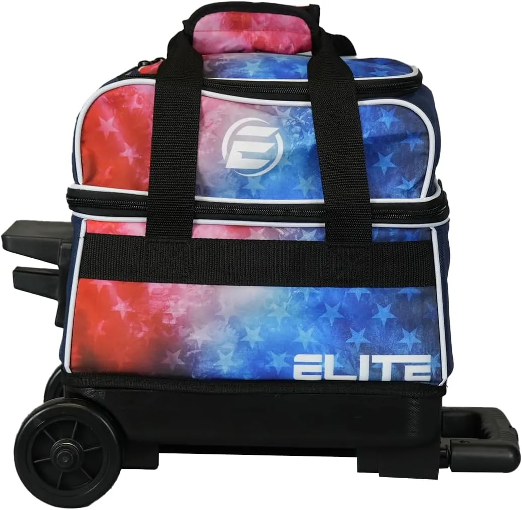 ELITE Basic Single Roller Bowling Ball Bag | Multiple Colors | Fits Up to Size 10.5 Shoes | Compact Design | Bowling Bags With Wheels