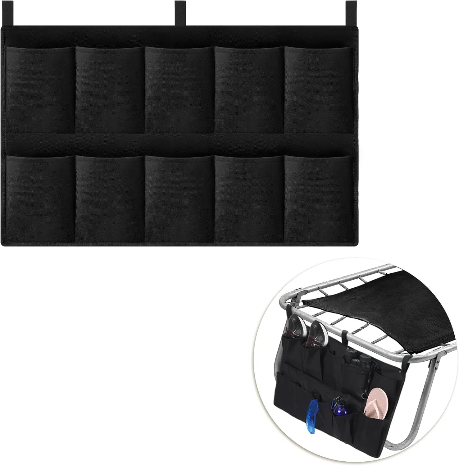 End of Bed Shoe Bag Multi Functional Travel Shoe Bags Large Capacity Organizer Shoe Storage Bag for Outdoor Women Men(Black)