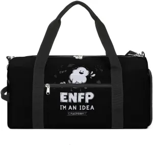 ENFP I'm An Idea Factory MBTI Unisex Gym Bag Waterproof Sports Duffels Travel Gear With Laundry Shoe Compartment