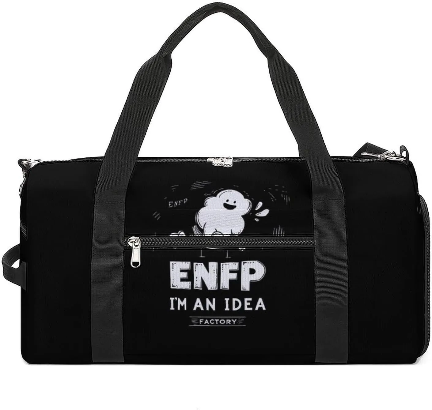 ENFP I'm An Idea Factory MBTI Unisex Gym Bag Waterproof Sports Duffels Travel Gear With Laundry Shoe Compartment