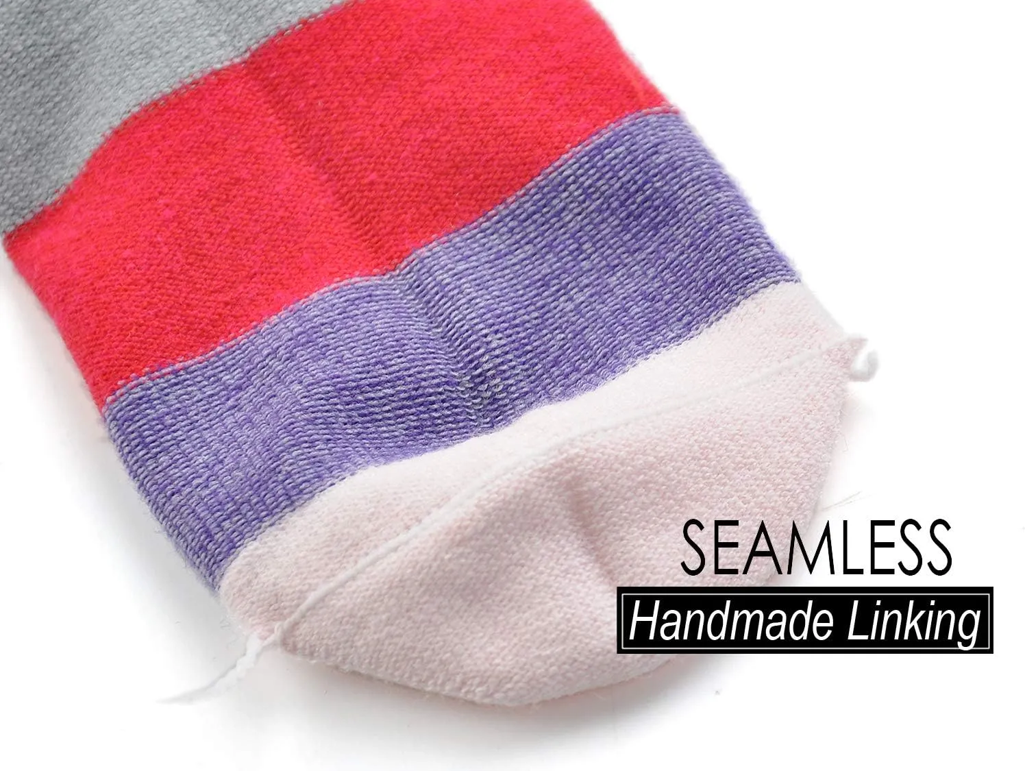 EPEIUS Kids Girls' 5 Pack Seamless Rainbow Stripes Crew Socks