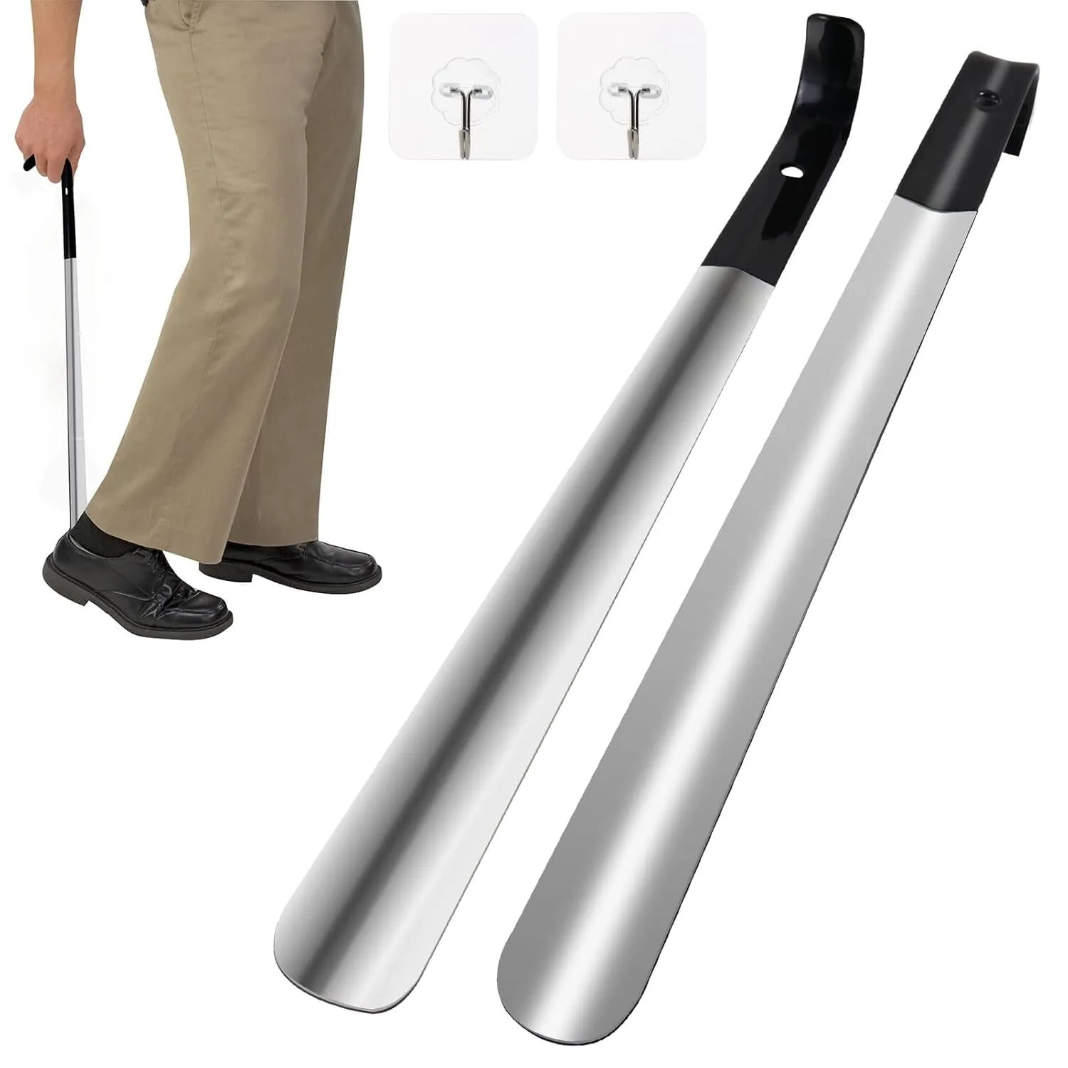 Ergonomic Stainless Steel Easy Grip Long Handle Shoe Horn