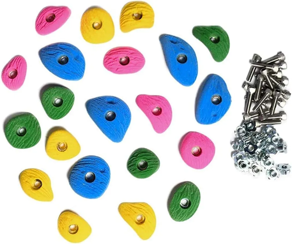 Escape Climbing Kids' 21-Hold Rock Climbing Starter Pack Great for Home or Gym Rock Climbing Walls, Bright Colors