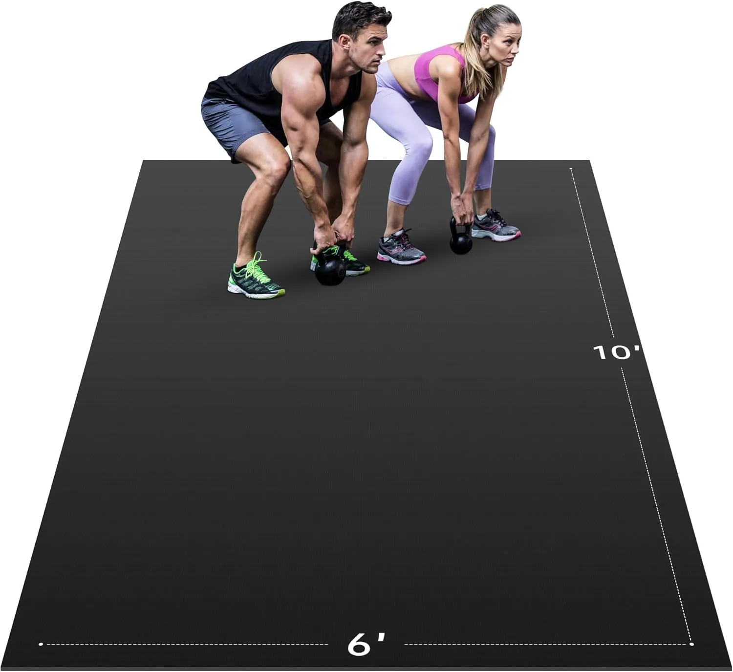 Extra Large Exercise Mat, 10’ x 6'/ 8’ x 6’/ 7’ x 5’/ 6’ x 4’- 7MM Thick Workout Mat for Home Gym, High-Density Gym Mat for Home Gym Floor, Non Slip Large Yoga Mat