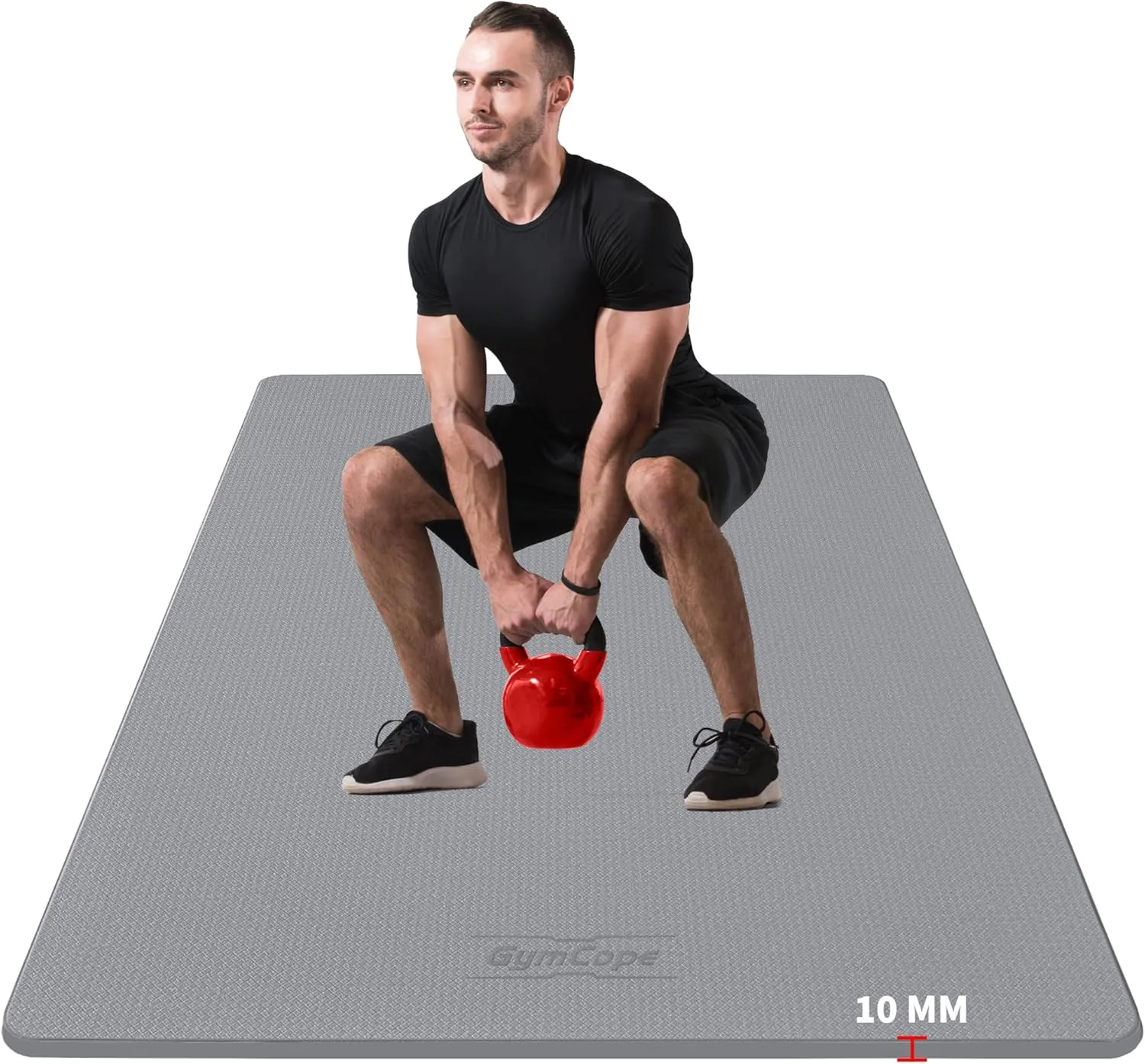 Extra Large Exercise Mat, 10'x6'/9'x6'/8'x6'/7'x5'/6'x4' (8mm/10mm) Thick Workout Mat for Home Gym Flooring, Garage, Shoe-Friendly, High-Density, MMA, HIIT, Weight Lifting, Cardio&Strength