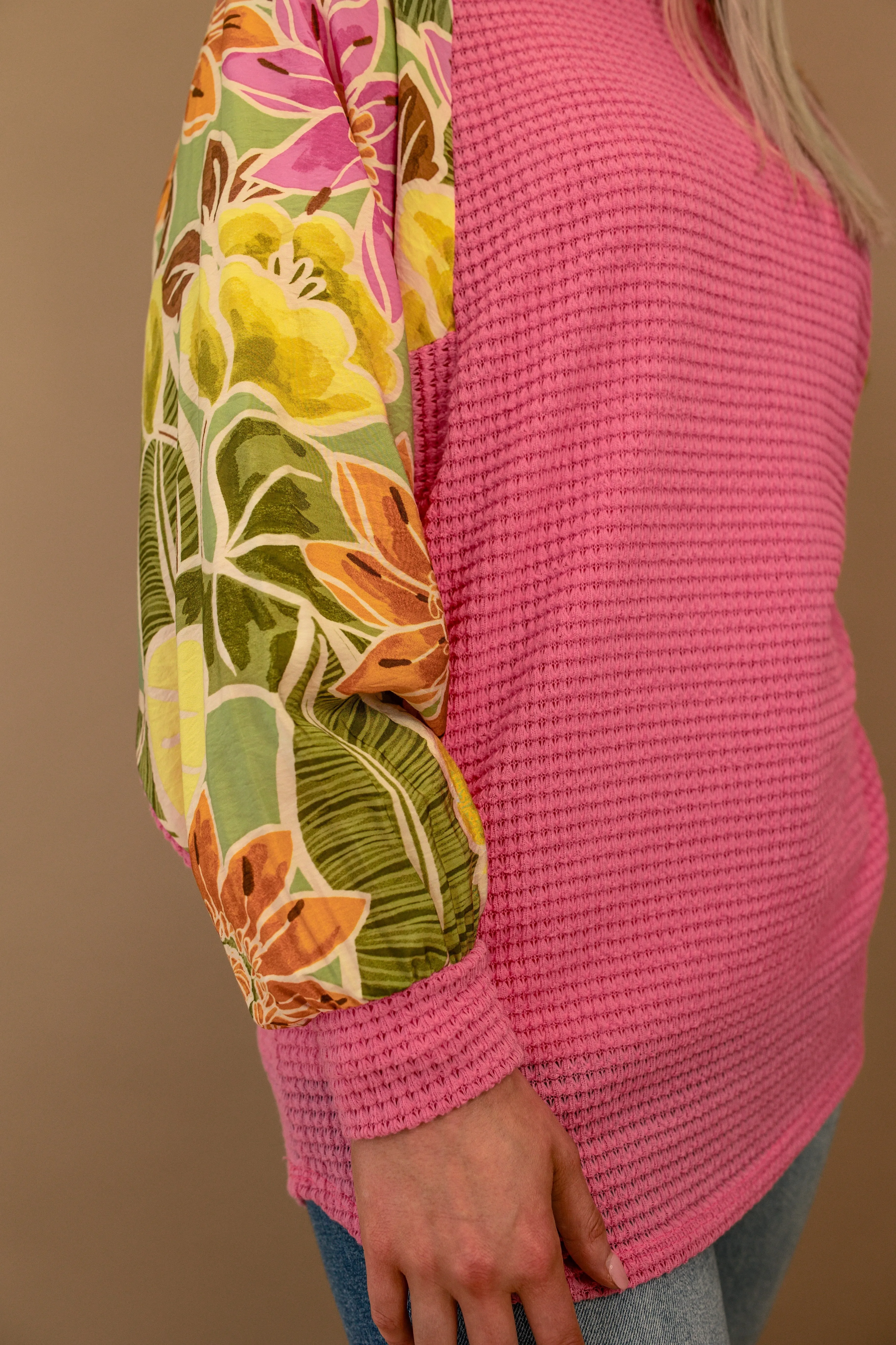 Faith Floral Waffle Knit Top