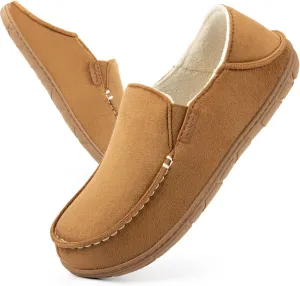 FamilyFairy Women's Microsuede Moccasin Slippers Cozy Memory Foam House Shoes for Indoor Outdoor