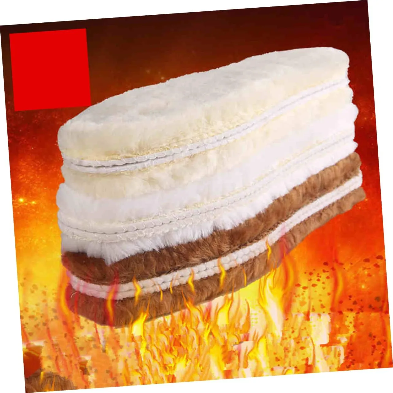 Fashion Plush Warm Insoles 3 Pairs Thicken Shoe Inserts Arch Support Soft Heel Pads for Men Women Anti-Sweat Design Random