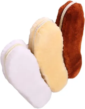 Fashion Plush Warm Insoles 3 Pairs Thicken Shoe Inserts Arch Support Soft Heel Pads for Men Women Anti-Sweat Design Random