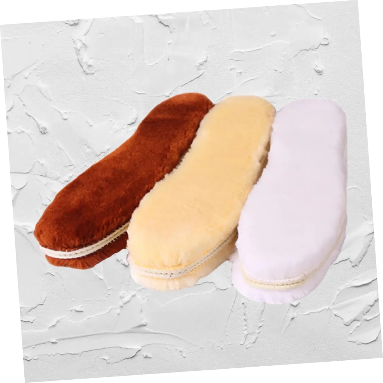 Fashion Plush Warm Insoles 3 Pairs Thicken Shoe Inserts Arch Support Soft Heel Pads for Men Women Anti-Sweat Design Random