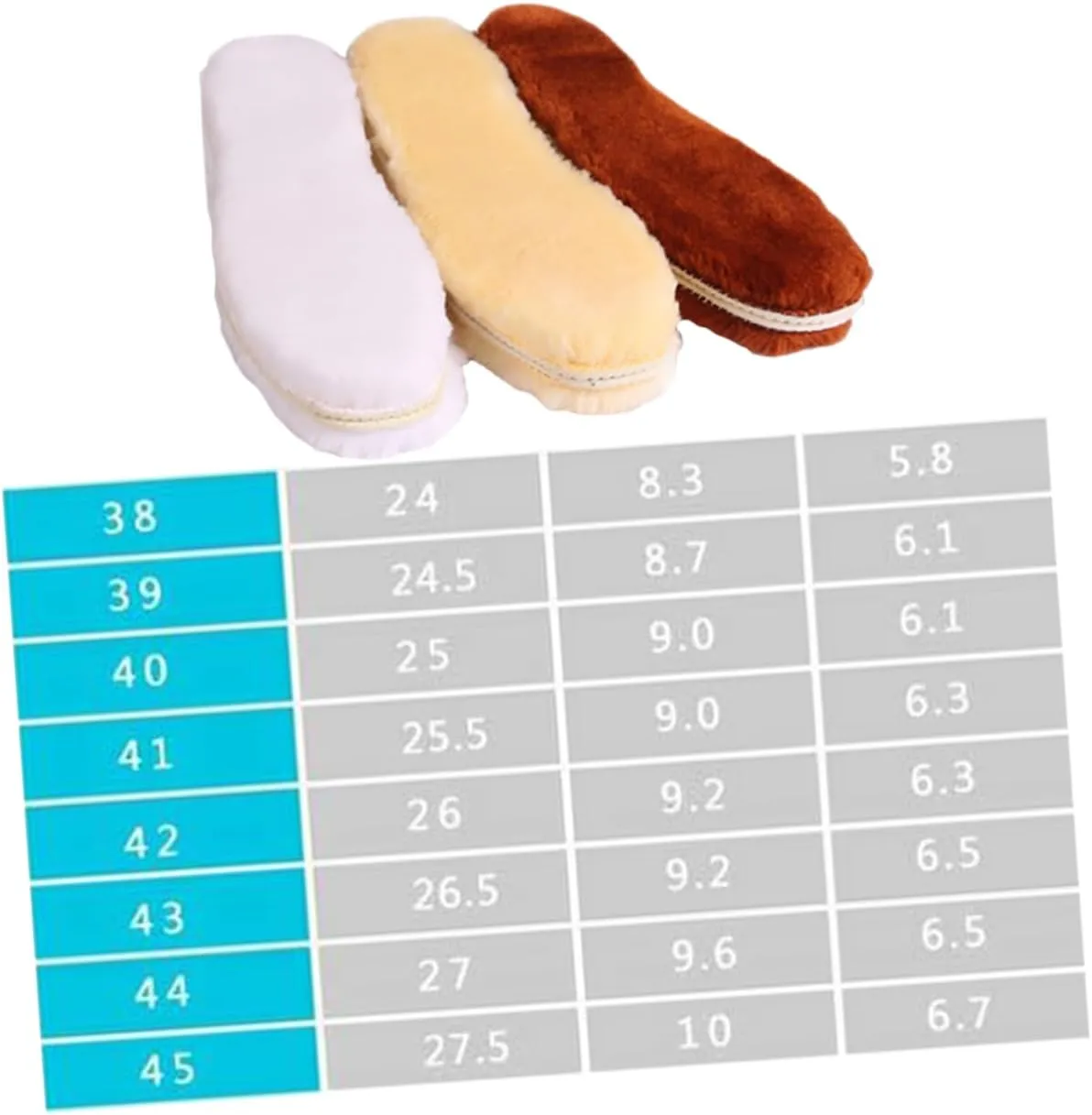 Fashion Plush Warm Insoles 3 Pairs Thicken Shoe Inserts Arch Support Soft Heel Pads for Men Women Anti-Sweat Design Random