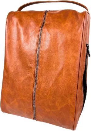 Faux Leather Shoe Bag for Travel with Nylon Inner Material Pocket for Valuables