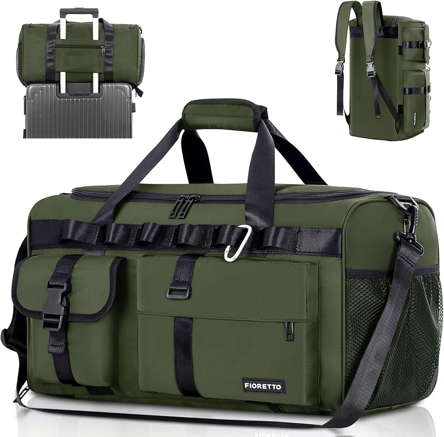 FIORETTO Women's Gym Duffle Bag with Shoes Compartment, 37L Capacity, Ideal for Travel, Gym, Sports, Duffel, Weekender