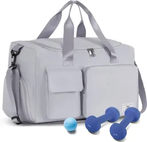 FIORETTO Women's Gym Duffle Bag with Shoes Compartment, 37L Capacity, Ideal for Travel, Gym, Sports, Duffel, Weekender