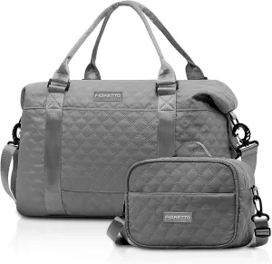 FIORETTO Women's Gym Duffle Bag with Shoes Compartment, 37L Capacity, Ideal for Travel, Gym, Sports, Duffel, Weekender
