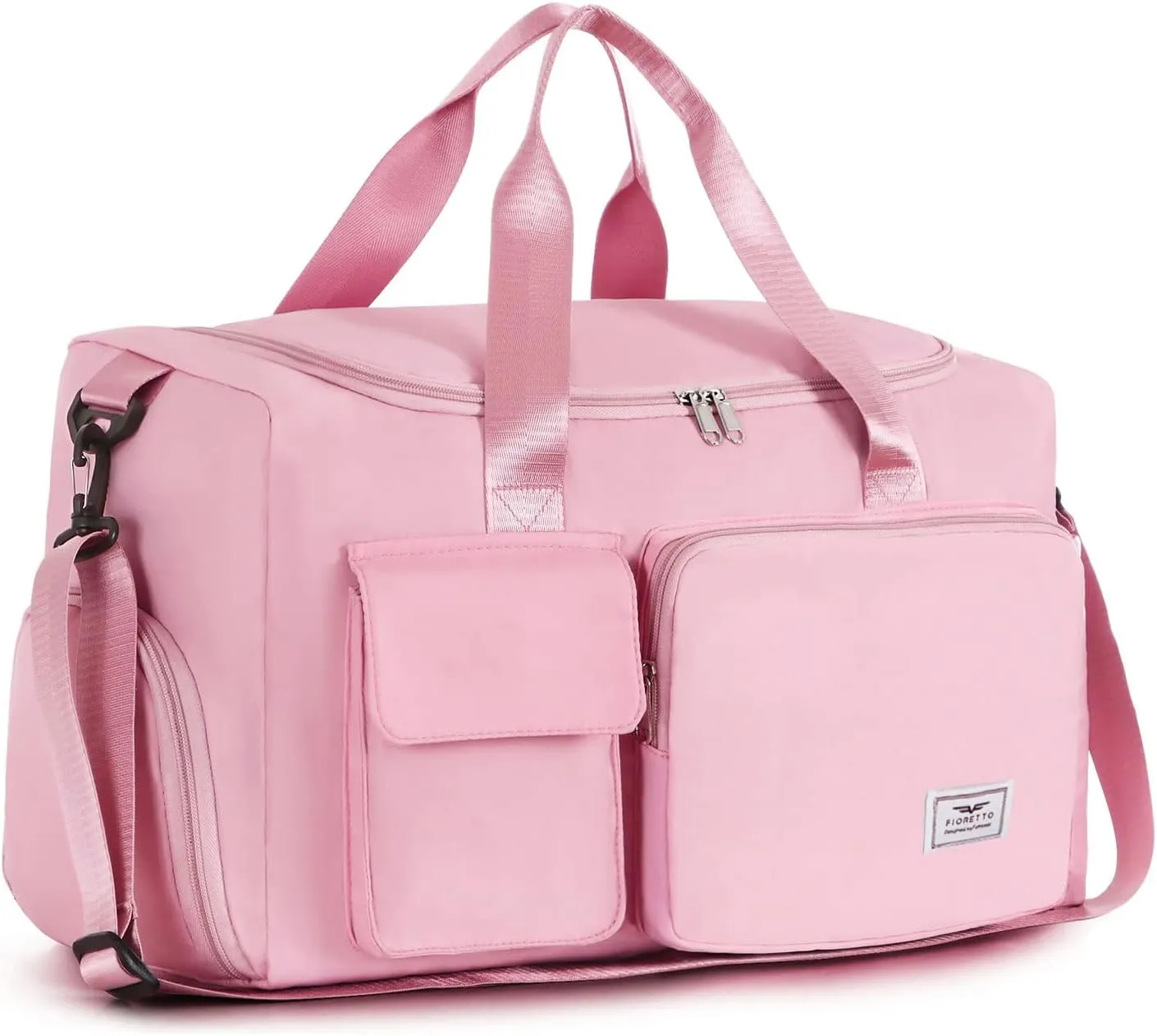 FIORETTO Women's Gym Duffle Bag with Shoes Compartment, 37L Capacity, Ideal for Travel, Gym, Sports, Duffel, Weekender