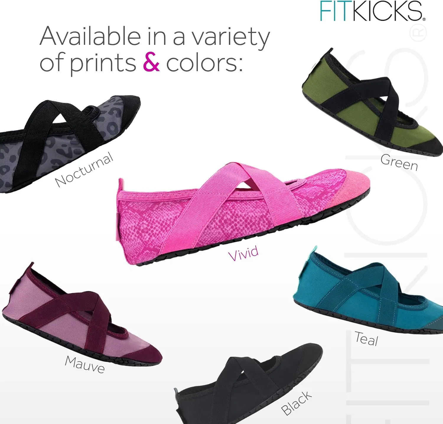 FITKICKS Crossovers Electric Jungle Collection Active Lifestyle Footwear Double Grip Straps Reinforced Toe Flexible Range of Motion Comfort Fit