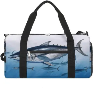 Fitness Bag,Bluefin Tuna Thunnus Print Gym Bag,sports Travel Fitness Bag,essentials Gym Bag,gym Bag with Shoe Compartment
