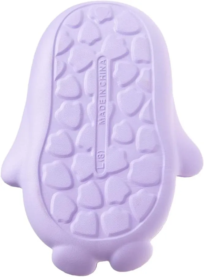Foamwalk Toddler Unisex Novelty House Clogs with Faux Fur Lining - Penguin Slippers for Toddler Boys/Girls